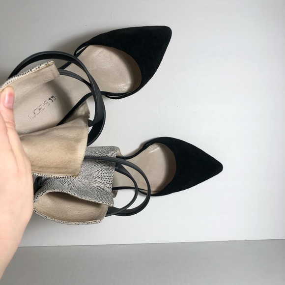 JOE'S Jeans Laney Heel 10 Suede Point Ankle Strap - Picture 3 of 16